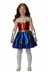 Детские костюмы - Карнавальный костюм для девочек Чудо-женщины премиум