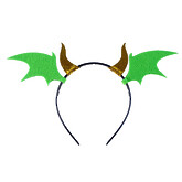 Детские костюмы - Карнавальный ободок «Дракон» зеленый
