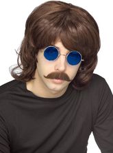 Ретро и Гангстеры - Коричневый мужской парик 70-х