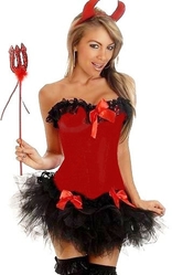 Костюмы на Хэллоуин - Корсетный костюм красной дьяволицы