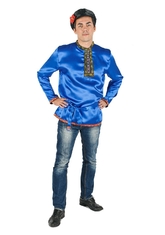 Мужские костюмы - Косоворотка взрослых синяя