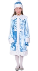 Праздничные костюмы - Костюм девочки снегурочки атласный