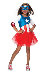 Супергерои и спасатели - Костюм Капитана Америка для девочки