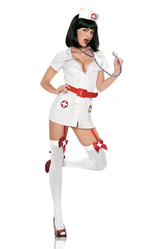 Медсестры - Костюм Медсестры с красным поясом