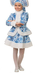 Новогодние костюмы - Костюм Снегурочки Гжель детский