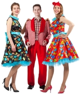Ретро-костюмы 50-х годов - Красное платье стиляги 50-х