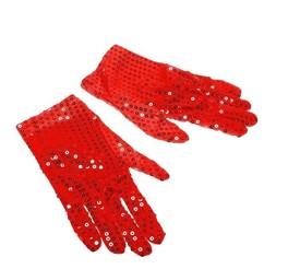 Красные блестящие перчатки
