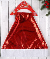 Костюмы на Новый год - Красный новогодний колпак с голографией