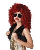 Ретро-костюмы 80-х годов - Красный парик Денс дивы