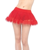 Подъюбники и юбки - Красный подъюбник с кружевным подолом