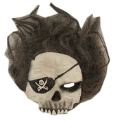 День подражания пиратам - Маска черепа пирата с волосами