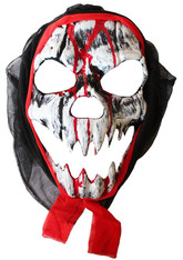 Страшные костюмы - Маска Лицо с оскалом в капюшоне