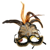 Венецианский карнавал - Маска с пайетками и перьями