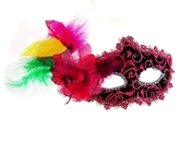 Венецианский карнавал - Маска загадка розово-черная