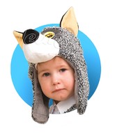 Детские костюмы - Меховая шапочка-маска Волчонка