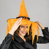Колдуны и колдуньи - Оранжевая карнавальная Хеллоуин с диодами