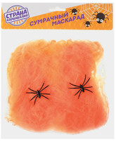 Декорации - Оранжевая паутина с пауками