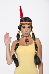 Американские костюмы - Парик индейцев черный