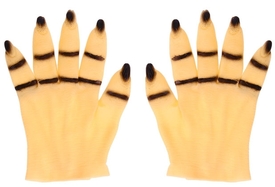 Перчатки руки с черными ногтями