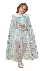 Праздничные костюмы - Плащ Принцессы бирюза снежинки