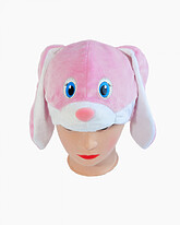 Животные - Плюшевая маска Зайки розовая