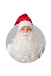 Дед Мороз и Снегурочка - Плюшевый красный колпак с бородой
