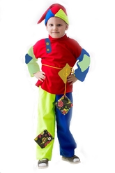 Мультфильмы - Разноцветный детский костюм Скомороха