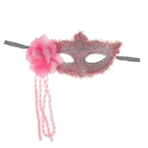 Венецианский карнавал - Розовая карнавальная маска с цветком