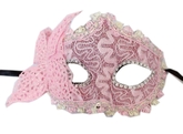 Карнавальные маски - Розовая маска с бабочкой