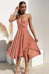 Клубные платья - Розовое платье с открытой спиной