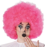 Клоунессы - Розовый кудрявый парик клоуна