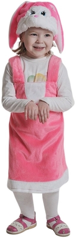 Розовый плюшевый костюм Зайки