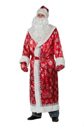 Мужские костюмы - Сатиновый красный костюм Деда Мороза
