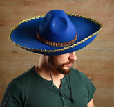 Мексиканские костюмы - Синее сомбреро с вышивкой