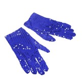 Перчатки и боа - Синие блестящие