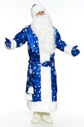 Детские костюмы - Синий костюм Деда Мороза со снежинками