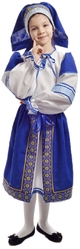 Национальные - Синий народный костюм для девочки