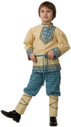 Национальные - Синий славянский костюм для мальчика