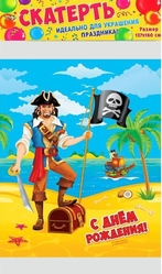 Пиратские костюмы - Скатерть Пират С Днем Рождения