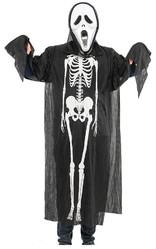 Страшные костюмы - Взрослая накидка Скелет