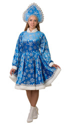 Праздничные костюмы - Взрослый голубой костюм Снегурочки Амалии