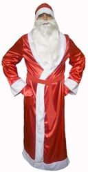 Новогодние костюмы - Взрослый костюм Деда Мороза атласный