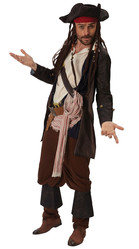 Пираты и разбойники - Взрослый костюм Капитана Джека Воробья