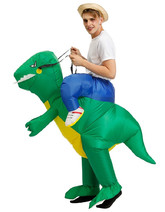 Надувные - Взрослый зеленый надувной костюм На динозавре