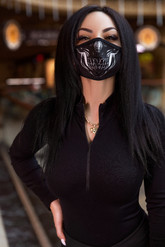 Страшные костюмы - Защитная маска с принтом скелета