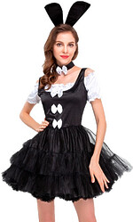 Женские костюмы - Женский карнавальный костюм черного кролика