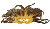 Карнавальные маски - Золотая маска в перьях