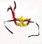 Карнавальные маски - Золотисто-красная маска